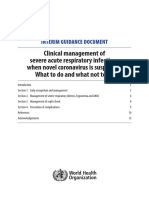 WHO Guidelines On Clinical Management of Severe Acute Respiratory Infections (SARI) When Novel Coronavorus Is Suspected - What To Do and What Not To Do