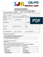 Ficha de Encontrista Ejc Grupo Mentor&ação