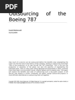 Outsourcing of The Boeing 787: David Mahmoodi 01/31/2009