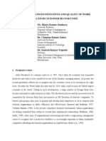 Employee Relations Initiatives and Quality of Work Life: A Study in Power Sector Units Mr. Bijaya Kumar Sundaray