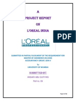 A Project Report On L'Oreal India: Submitted by