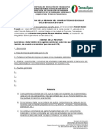 Acta Constitutiva de La Reunion Del Consejo Tecnico Escolar