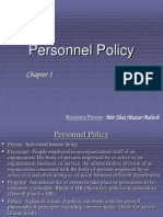 Personnel Policy: Mir Shai Mazar Baloch