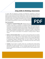 From Thinking Skills To Thinking Classrooms: Key Conclusions