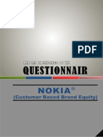 Report On Findings of Questionnaire (Nokia's Brand Equity)