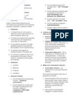 Criteria For Curriculum Assessment