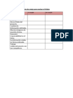 Lista de Cotejo para Evaluar El Folleto