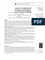 Determinants of Customers' Online Purchase Intention: An Empirical Study in Indiady in India