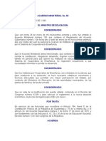 ACUERDO MINISTERIAL No 58 Reglamento de Institutos Por Cooperativa de Enseñanza