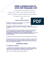 Actividades Lenguaje Oral