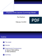 Physics of The Jaynes-Cummings Model: Paul Eastham