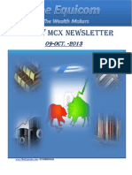 Daily MCX Newsletter: 0 0 0 09 9 9 9 - OCT OCT OCT Oct. - . - 2013 2013 2013 2013