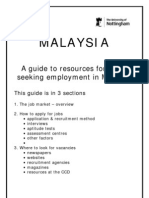 Guide For Seeking Employment in Malaysia