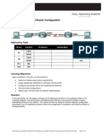 Cisco CCNA Lab 6.7.5 Subnet and Router Configuration