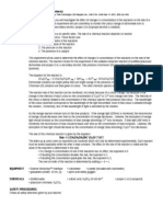 Rate of A Chemical Reaction Using Colorimetry Oxidation of Propan2ol