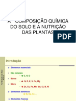 A Quimica Do Solo e A Nutricao Das Plantas