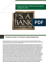 JoS. A. Bank Investor Presentation Regarding Men's Wearhouse Proposal