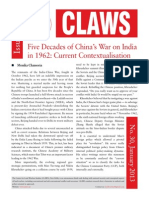 Claws: Five Decades of China's War On India in 1962: Current Contextualisation