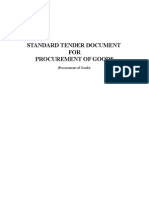 Standard Tender Document For Procurement of Goods