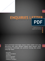 Enquiry Letter - Practice Exercise