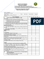 Measuring Intake & Output Checklist