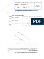 Ficha de Trabalho - Retas, Semirretas e Retas