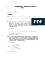 Design of Canal Cross Section in Alluvial Soils