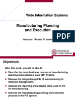 Manufacturing Planning and Execution: Enterprise Wide Information Systems