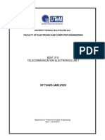 BENT 3711 Telecommunication Electronics Lab 1: RF Tuned Amplifier