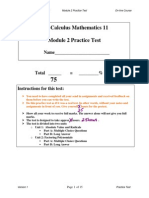 Precalc 11 - Module 2 Pretest Key