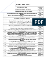 Java - Ieee 2012: S.No. Project Title Domain