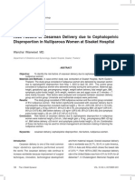 Risk Factors of Cesarean Delivery Due To Cephalopelvic Disproportion in Nulliparous Women at Sisaket Hospital