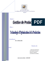 Groupe N°13 - Technologie D'optimisation de La Production