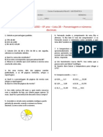 6o Ano - ME - Lista 28 - Porcentagem e Numeros Decimais