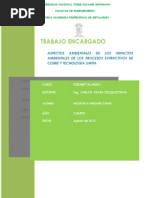 Aspectos Ambientales de Los Impactos Ambientales de Los Procesos Extractivos de Cobre