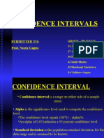 Confidence Intervals: Submitted To: Prof. Neeta Gupta