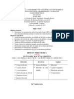 Determinacion de La Concentracion Molar de Un Ácido Fuerte o Debil en Una Solucion Problema Mediante Valoracion Conductimétrica