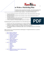 How To Write A Marketing Plan