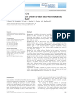 Clinical Nutrition: Feeding Difficulties in Children With Inherited Metabolic Disorders: A Pilot Study