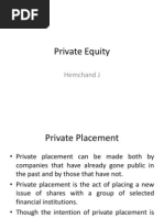 Private Equity: Hemchand J