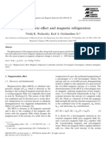 Magnetocaloric E!ect and Magnetic Refrigeration