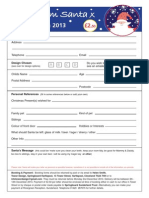 A Letter From Santa - Booking Form 2013