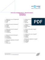 ADJ AND SUFFIX First Certificate English - Word Formation