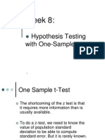 Week 8:: Hypothesis Testing With One-Sample T-Test