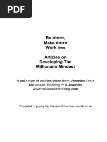 Success - The Millionaire Mindset - Be More, Work Less