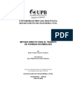 Metodo Directo para El Transito de Avenidas en Embalses