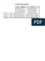 IIT JEE 2015 Test Schedule: Date Day Time Subject Topics