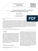 Comparison of Transesterification Methods For Production of Biodiesel From Vegetable Oils and Fats