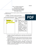 F.No. 8-10/2010-Admn - II (A) Government of India O/o The Medical Superintendent Safdarjang Hospital & VMMC New Delhi-110029