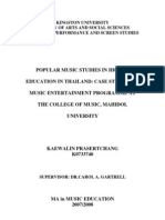 Popular Music Studies in Higher Education in Thailand.